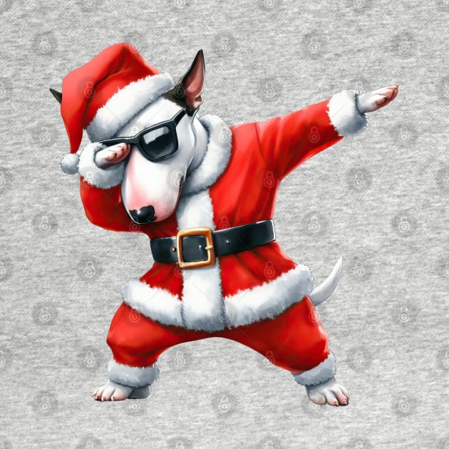 Christmas Bull Terrier Dog Dabbing Dance by Chromatic Fusion Studio